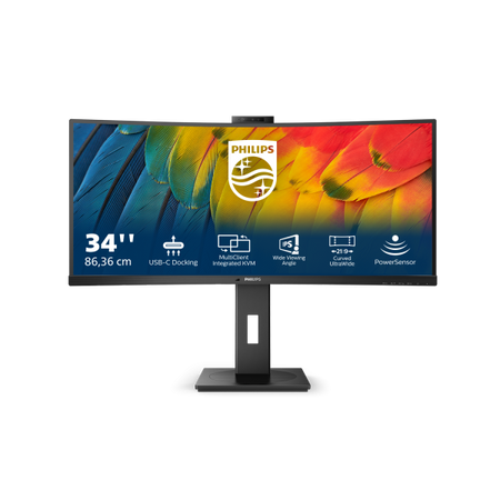PHILIPS MONITOR CURVO 34 LED VA ULTRA WIDE 3440X1440 21:9 4MS 350 CDM, USB-C DOCK, WEBCAM, REG ALTEZ, MULTIMEDIALE