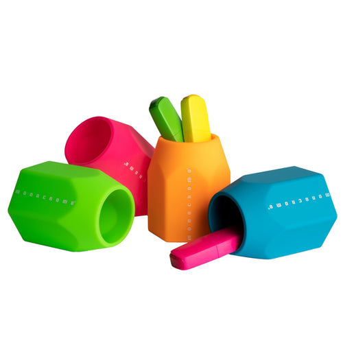 Portapenne In Silicone Soft Touch 95X75X70Mm Colori Fluo Monocromo Pigna