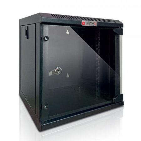 Armadio Rack 10'' a Muro 9 Unità Pannelli Asportabili Nero