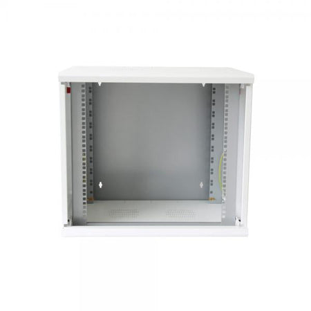 Armadio Rack 19'' a muro 16U sezione unica P.600mm Porta Grigliata Bianco