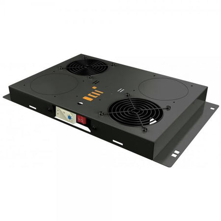 Kit di Ventilazione a Soffitto per Rack 19'' 2 Ventole Nero