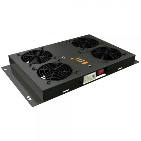 Kit di Ventilazione a Soffitto per Rack 19'' 4 Ventole Nero