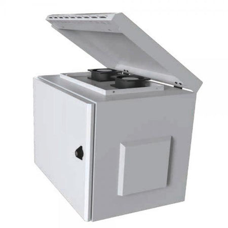 Armadio Rack 19'' a Parete 9U Grigio IP55 Porta Cieca prof. 600 mm