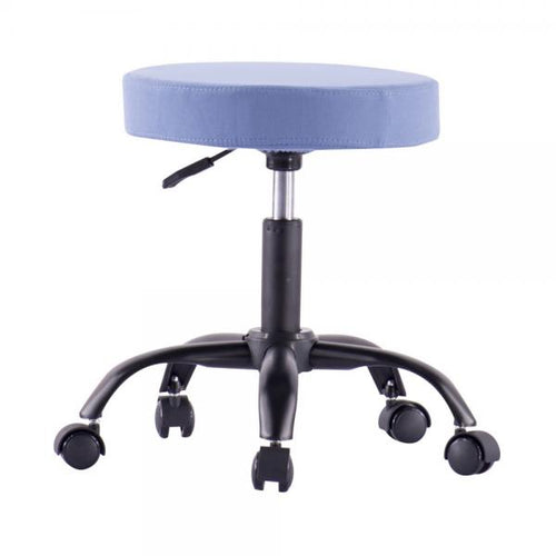 Sgabello Girevole con Ruote Altezza Regolabile Tessuto Sfoderabile Blu