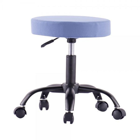 Sgabello Girevole con Ruote Altezza Regolabile Tessuto Sfoderabile Blu
