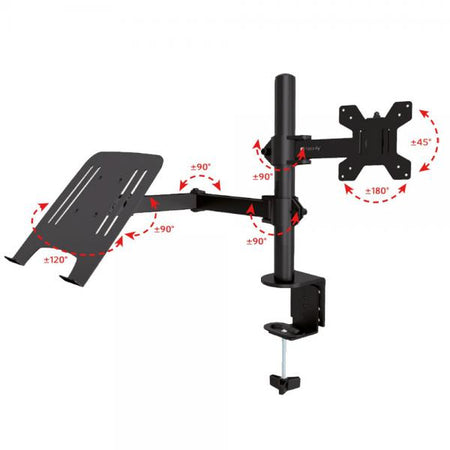 Supporto da Scrivania Braccio per Monitor 13-32'' e Mensola per Laptop