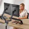 Supporto da Scrivania Doppio Monitor 17-32'' con Molla a Gas Nero