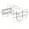 Staffa a Muro Braccio Estensibile fino a 1015 mm per LCD 43-80'' Nero