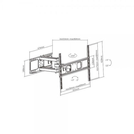 Staffa da Muro con Doppio Braccio per TV LED/LCD 37-70''