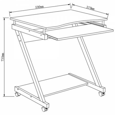 TECHLY ICA-TB 935B - SCRIVANIA COMPATTA CON RIPIANO TASTIERA ESTRAIBILE - COLORE NERO