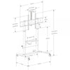 Supporto a Pavimento per TV con Altezza Regolabile per TV da 52'' a 110''