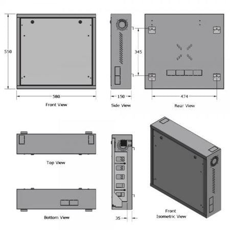 Box di Sicurezza per DVR e Sistemi di Videosorveglianza con Finestra per Schermo