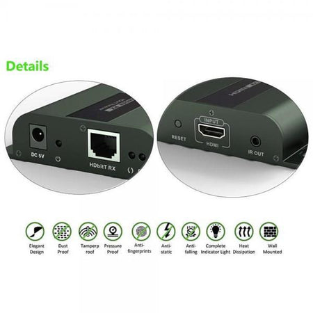 Ricevitore Aggiuntivo Extender HDMI IR su Cavo Cat.6 120m