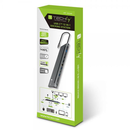 Docking Station 12 in 1 USB-C Hub VGA HDMI DP RJ45 con Lettore Micro SD/SD