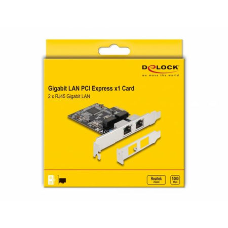 DeLOCK Scheda PCI Express x1 per 2 x RJ45 Gigabit LAN (Delock - netv?rksadapter - PCIe 2.0 -)