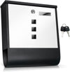 Cassetta Porta Posta Acciaio Verniciato Antiruggine 37x33.5x10 cm 2 Chiavi Bianco Nero