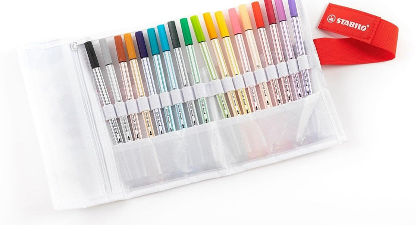 Stabilo, Astuccio Rollerset, Pen 68 Brush, 18 Pennarelli Con Punta Flessibile