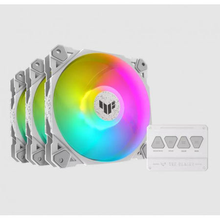 ASUS TUF Gaming TF120 ARGB - White Edition - Ventola per case - 120 mm - Bianco (confezione da 3)