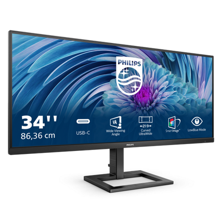 PHILIPS MONITOR 34 LED VA 21:9 WQHD 4MS 300 CDM, USB-C, ALTEZZA, DP/HDMI, MULTIMEDIALE