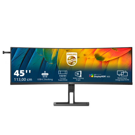 PHILIPS MONITOR CURVO 45 WLED VA 32:9 5120x1440 4MS, DP/HDMI, USB-C DOCKING, REG ALTEZZA, MULTIMEDIA
