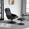 sedia ufficio studio negozio soggiorno Poltrona Relax Reclinabile con Pouf Poggiapiedi e Rivestimento in eco pelle, Nero F833-360BKA