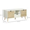 Mobile TV Moderno in legno 110x41x50 Bianco e legno F838-180NDA , soggiorno salotto nero bianco marrone alto basso grigio cassetti design da terra parete grande tavolino ingresso moderno muro parete attrezzata sala