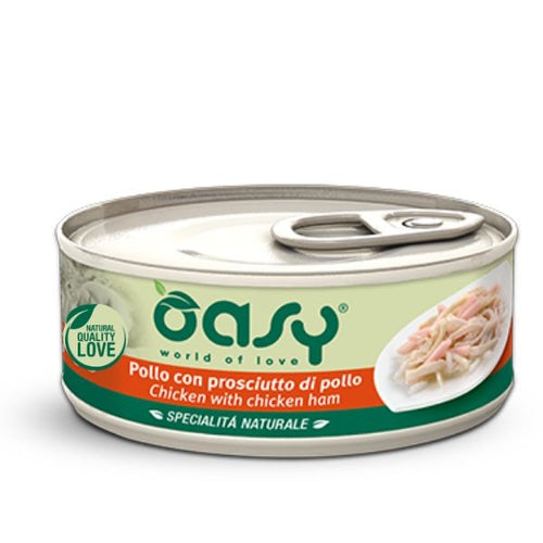 Oasy Specialità Naturale Gatti Pollo con Prosciutto di Pollo Scatoletta 150gr