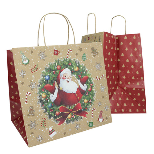 Blister 15 Shopper In Carta Bio Kraft 35X22X32Cm Big Santa Mainetti Bags