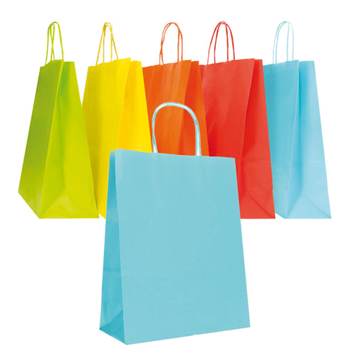 Blister 25 Shopper Carta Kraft 45X15X50Cm Twisted Col.Ass.Pri/Est Mainetti Bags