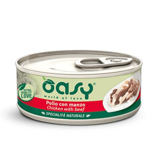 Oasy Specialità Naturale Gatti Pollo con Manzo Scatoletta 150gr
