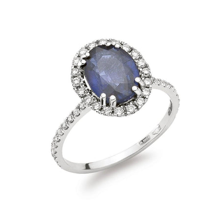 DONNA ORO Anello In Oro Diamanti E Zaffiro