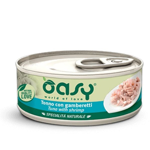 Oasy Specialità Naturale Gatti Tonno con Gamberetti Scatoletta 150gr