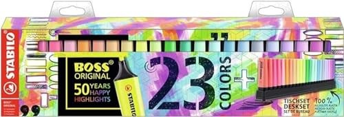Stabilo, Evidenziatori 50 Years Happy Highlights Boss Original Desk 23 Pz.
