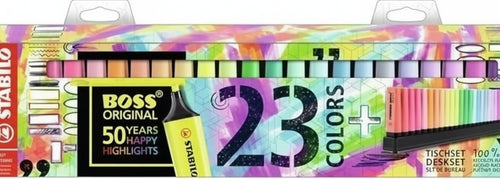 Stabilo, Evidenziatori 50 Years Happy Highlights Boss Original Desk 23 Pz.