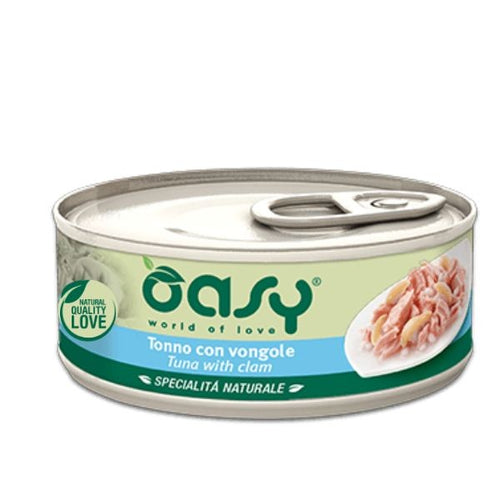Oasy Specialità Naturale Gatti Tonno con Vongole Scatoletta 150gr