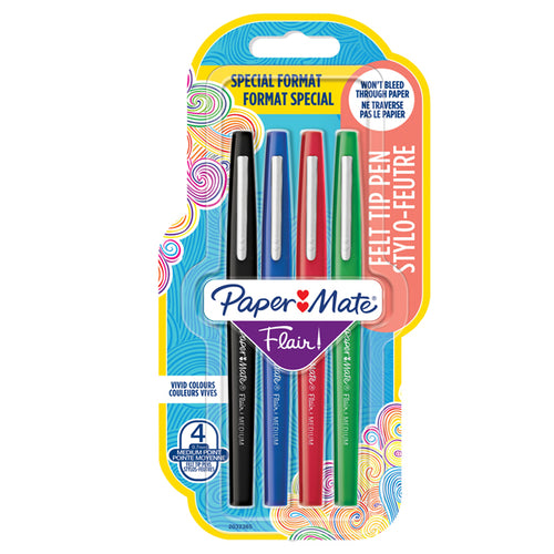 Astuccio 4 Colori Classic Pennarello Flair Nylon Papermate