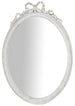 Biscottini Specchio Parete Ovale Biscottini Shabby 36x3x50 Resina Finitura Bianco Anticato