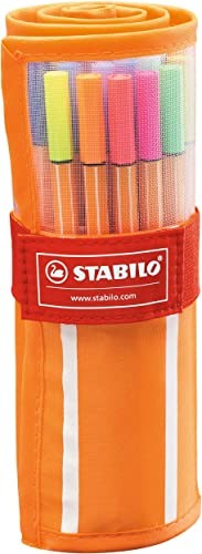 Stabilo, Fineliner, point 88, Rollerset con 30 Colori assortiti