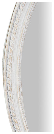 Biscottini Specchio Parete Ovale Biscottini Shabby 36x3x50 Resina Finitura Bianco Anticato