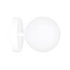 Applique A 1 Luce Bior In Acciaio Bianco E Sfera In Vetro Bianco