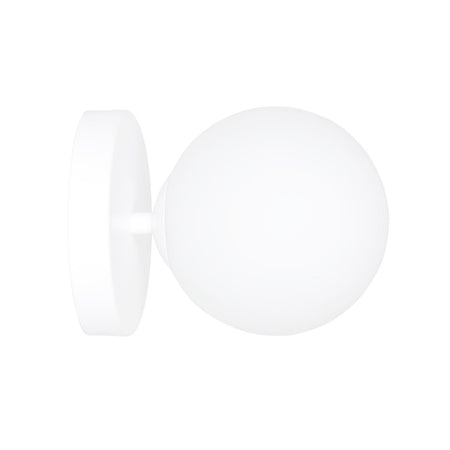 Applique A 1 Luce Bior In Acciaio Bianco E Sfera In Vetro Bianco