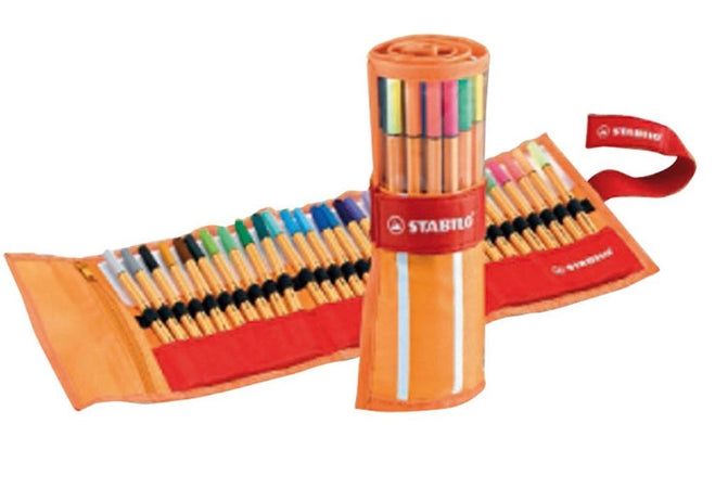 Stabilo, Fineliner, point 88, Rollerset con 30 Colori assortiti