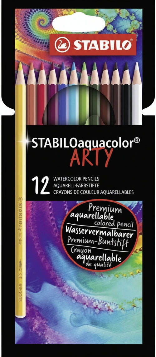 Stabilo - pastelli aquacolor astuccio in cartone ARTY da 12 colori ass. (1612/1-20)