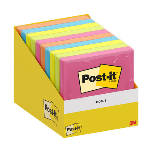 Cf.10 Blocchetti C/Film 100Fg Post-It Notes 6820-Col-W10 76X76Mm Colori Ass.