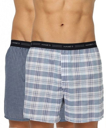 Hanes confezione 2 Boxer tela fantasia assortita Uomo