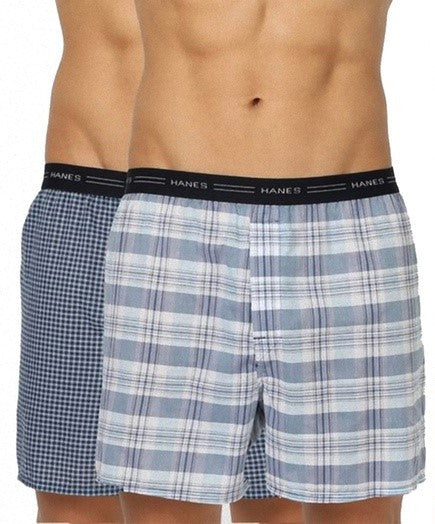 Hanes confezione 2 Boxer tela fantasia assortita Uomo