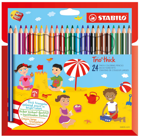 Stabilo, Pastelli Stabilo Trio Thick Maxi da 24 e temperino omaggio