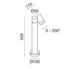 Lampioncino esterno Gea Led GES1110 45H GU10 LED marrone lampada terra spot orientabile alluminio