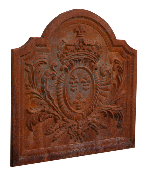 Biscottini Piastra da camino fusione di ghisa realizzata decorata rilievo, Offerta