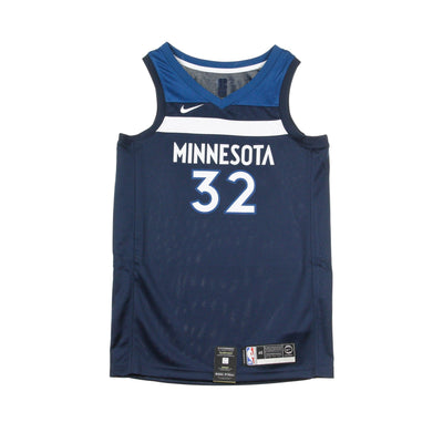 NIKE NBA Canotta Basket Uomo Nba Swingman Jersey Icon Edition No 32 Karl Anthony Towns Mintim Road College Navy da uomo